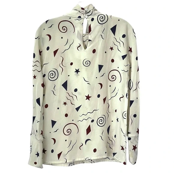 Vintage Cathy Hardwick silk celestial print blouse - Picture 2 of 6